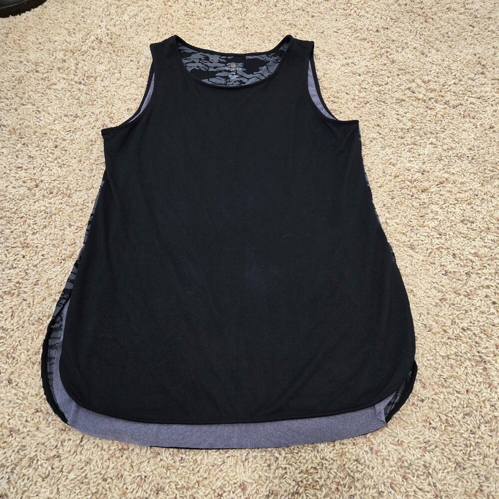 Tangerine Womens Black w/Gray Back Tank Top Size Large